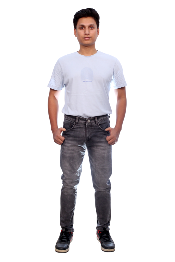 Henry Castle & Co Men’s Slim Fit Grey Washed Stretch Jeans | Modern Casual Denim for Daily Wear