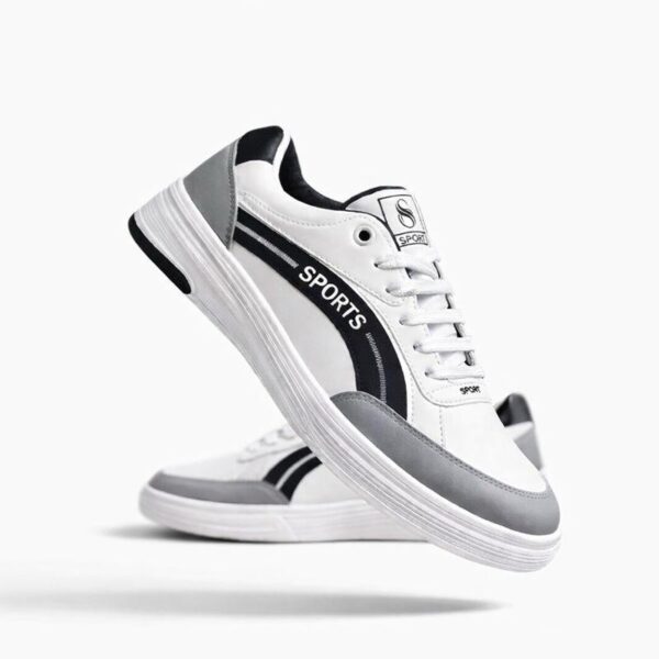 Henry Castle & Co Men’s Chunky Sole White & Grey Sneakers | Grip-Enhanced Lace-Up Shoes for Street & Daily Wear