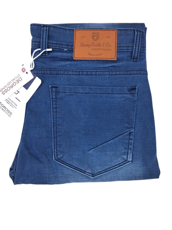 Henry Castle & Co Men’s Slim Fit Navy Blue Stretch Jeans | Clean Classic Denim for Everyday & Office Wear