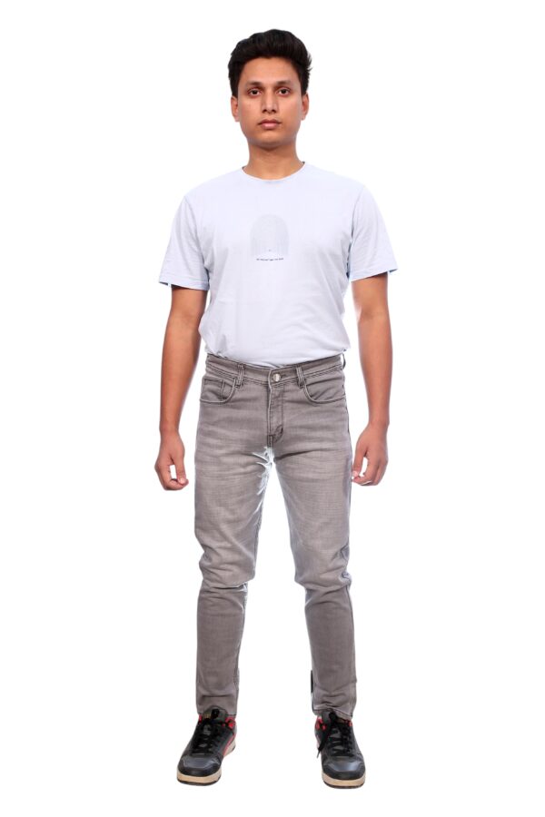 Henry Castle & Co Men’s Slim Fit Light Grey Stretch Jeans | Clean Washed Denim for Casual & Office Wear