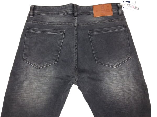 Henry Castle & Co Men’s Slim Fit Dark Grey Washed Stretch Jeans | Bold Casual Denim for Everyday Wear