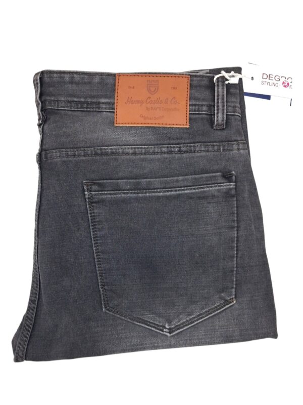 Henry Castle & Co Men’s Slim Fit Dark Grey Washed Stretch Jeans | Bold Casual Denim for Everyday Wear