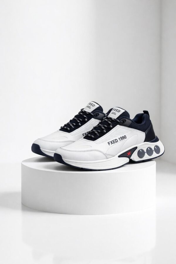 Henry Castle & Co Men’s Performance White & Grey Sports Sneakers | Cushioned Lace-Up Shoes for Walking, Training & Daily Wear