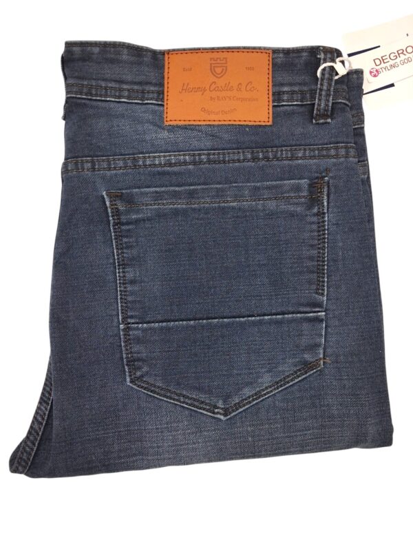 4-Photoroom Henry Castle & Co Men’s Slim Fit Dark Blue Stretch Jeans | Classic Indigo Denim for Casual & Daily Wear