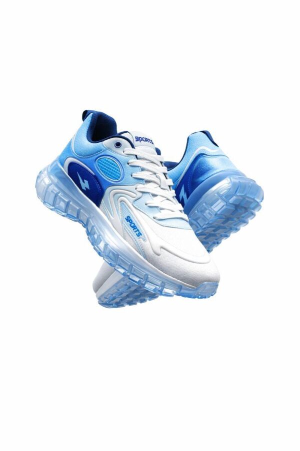 Henry Castle & Co Men’s Air-Cushion Sports Sneakers | Lightweight White & Blue Running Shoes with Shock Absorption