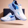 Henry Castle & Co Men’s Air-Cushion Sports Sneakers | Lightweight White & Blue Running Shoes with Shock Absorption