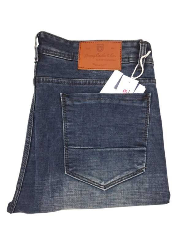 Henry Castle & Co Men’s Slim Fit Mid Blue Washed Stretch Jeans | Stylish Denim for Casual & Daily Wear