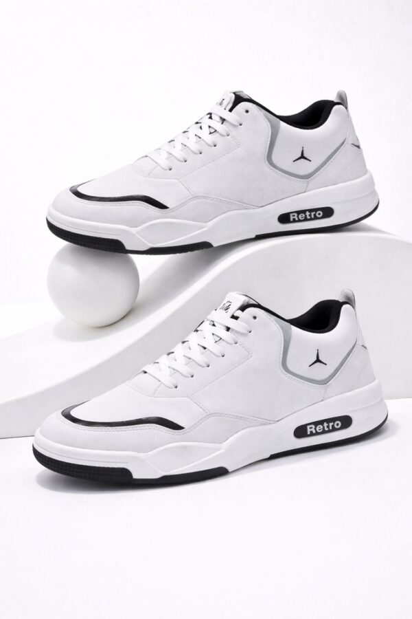 Henry Castle & Co Men’s Grey & White Lace-Up Sneakers | Contrast Panel Casual Shoes for Street & Daily Wear