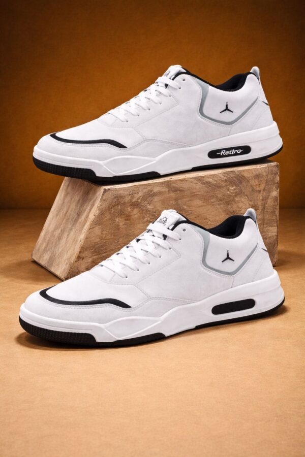 Henry Castle & Co Men’s Grey & White Lace-Up Sneakers | Contrast Panel Casual Shoes for Street & Daily Wear