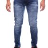 Henry Castle & Co Men’s Slim Fit Faded Blue Stretch Jeans | Modern Washed Denim for Casual & Street Wear