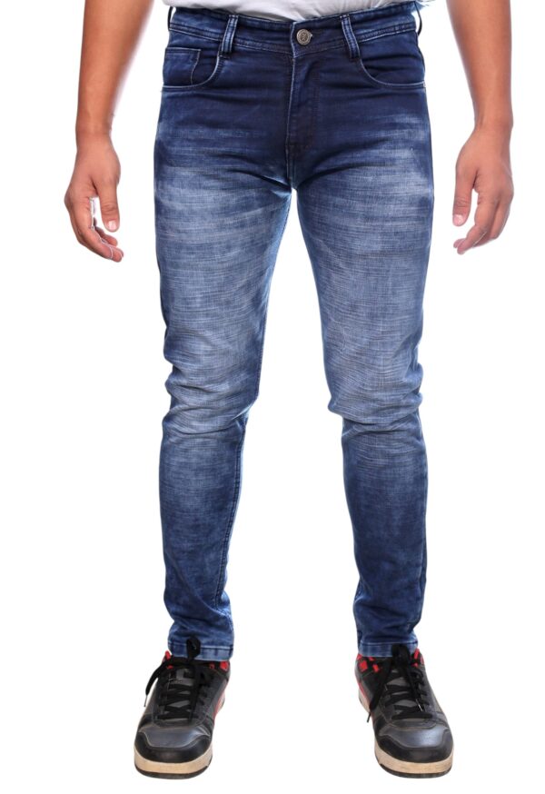 Henry Castle & Co Men’s Slim Fit Faded Blue Stretch Jeans | Modern Washed Denim for Casual & Street Wear