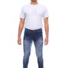 Henry Castle & Co Men’s Slim Fit Faded Blue Stretch Jeans | Modern Washed Denim for Casual & Street Wear