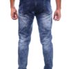 Henry Castle & Co Men’s Slim Fit Ice Blue Washed Stretch Jeans | Trendy Faded Denim for Casual Wear