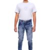 Henry Castle & Co Men’s Slim Fit Ice Blue Washed Stretch Jeans | Trendy Faded Denim for Casual Wear