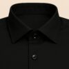 HCC-WM-BK (4) Henry Castle & Co Men’s Black Cotton Shirt | Solid Smart Casual Shirt for Office & Daily Wear