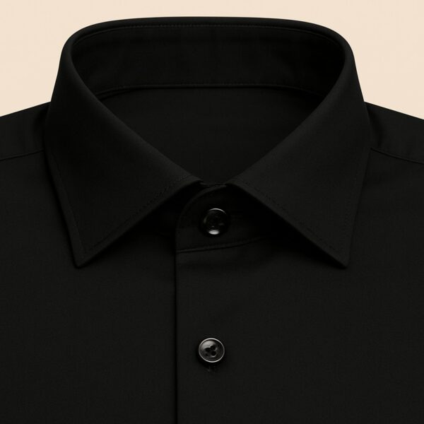 HCC-WM-BK (4) Henry Castle & Co Men’s Black Cotton Shirt | Solid Smart Casual Shirt for Office & Daily Wear