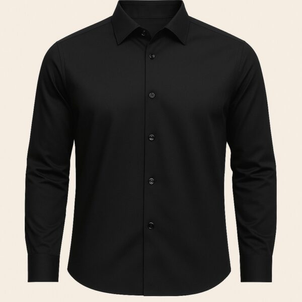HCC-WM-BK Henry Castle & Co Men’s Black Cotton Shirt | Solid Smart Casual Shirt for Office & Daily Wear