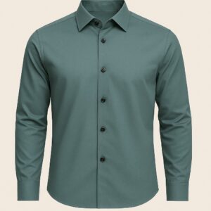 HCC-WM-GY Henry Castle & Co Men’s Grey Cotton Shirt | Solid Smart Casual Shirt for Office & Daily Wear