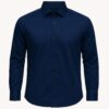 HCC-WM-NB Henry Castle & Co Men’s Navy Blue Cotton Shirt | Solid Smart Casual Shirt for Office & Daily Wear