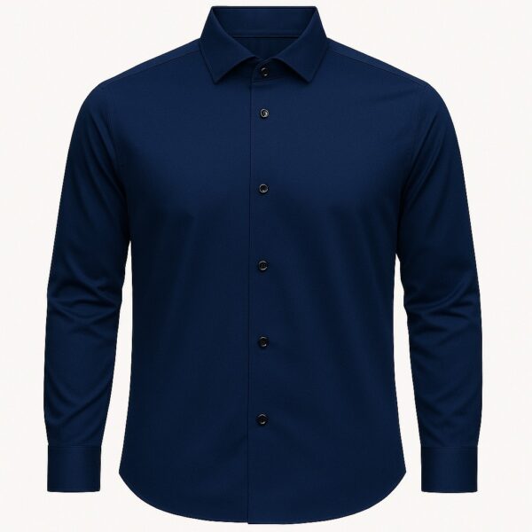 HCC-WM-NB Henry Castle & Co Men’s Navy Blue Cotton Shirt | Solid Smart Casual Shirt for Office & Daily Wear
