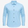 Henry Castle & Co Men’s Sky Blue Cotton Shirt | Solid Smart Casual Shirt for Office & Daily Wear