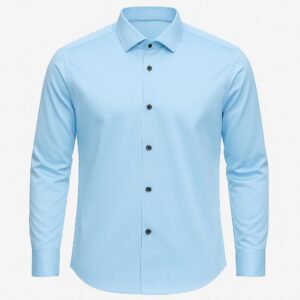 Henry Castle & Co Men’s Sky Blue Cotton Shirt | Solid Smart Casual Shirt for Office & Daily Wear