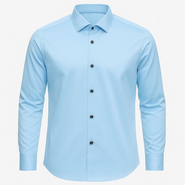 Henry Castle & Co Men’s Sky Blue Cotton Shirt | Solid Smart Casual Shirt for Office & Daily Wear