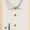 Henry Castle & Co Men’s White Cotton Shirt with Black Cuffs & Collar | Contrast Formal Casual Shirt