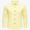 Henry Castle & Co Men’s Light Yellow Cotton Shirt | Solid Smart Casual Shirt for Office & Daily Wear