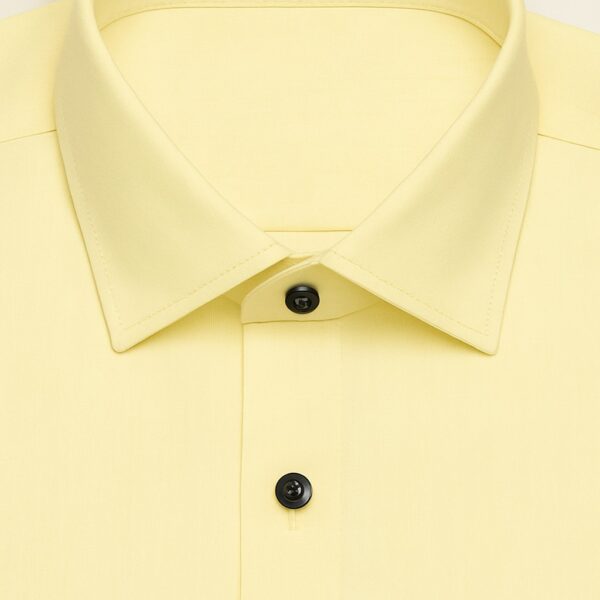 HCC-WM-YL (4) Henry Castle & Co Men’s Light Yellow Cotton Shirt | Solid Smart Casual Shirt for Office & Daily Wear