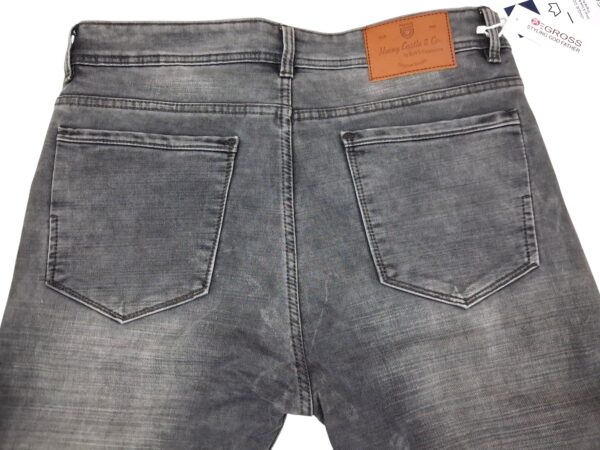 Henry Castle & Co Men’s Slim Fit Grey Washed Stretch Jeans | Modern Casual Denim for Daily Wear