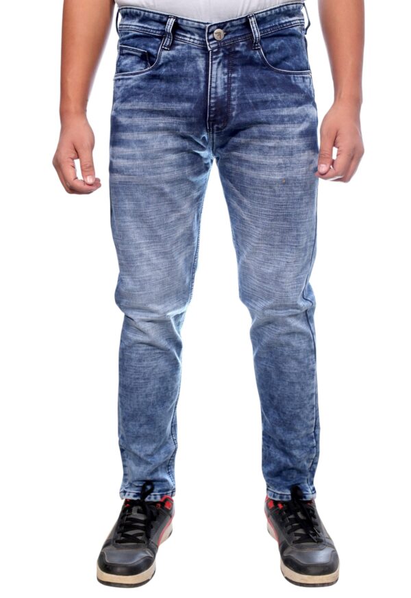 Henry Castle & Co Men’s Slim Fit Urban Blue Washed Stretch Jeans | Textured Denim for Modern Casual Wear