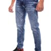 Henry Castle & Co Men’s Slim Fit Urban Blue Washed Stretch Jeans | Textured Denim for Modern Casual Wear