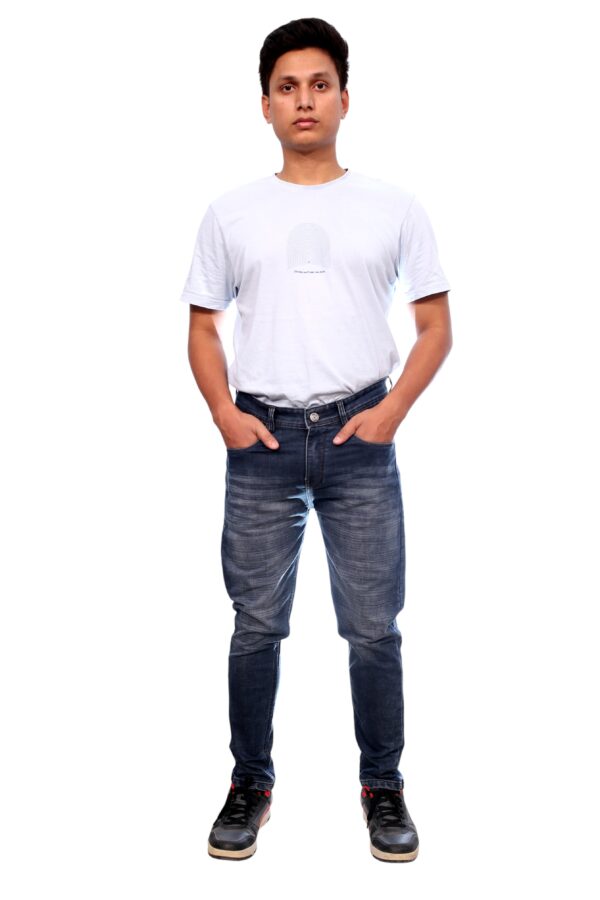 Henry Castle & Co Men’s Slim Fit Mid Blue Washed Stretch Jeans | Stylish Denim for Casual & Daily Wear