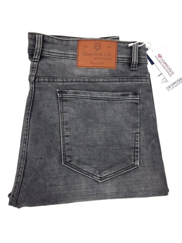 Henry Castle & Co Men’s Slim Fit Grey Washed Stretch Jeans | Modern Casual Denim for Daily Wear